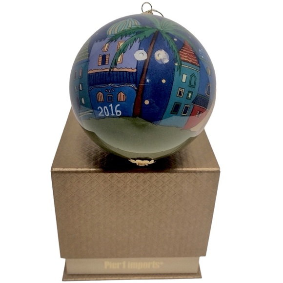 Pier 1 Li Bien 2016 Hand Painted Ornament features Jesus, Joseph, Mary & 3 Kings - Picture 2 of 11